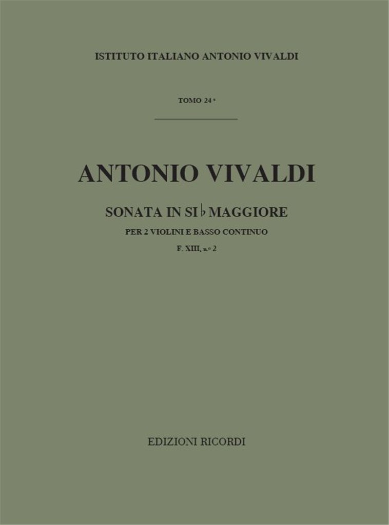 Sonate Per Vl. E B.C.: Per 2 Vl. In Si Bem. Rv 77